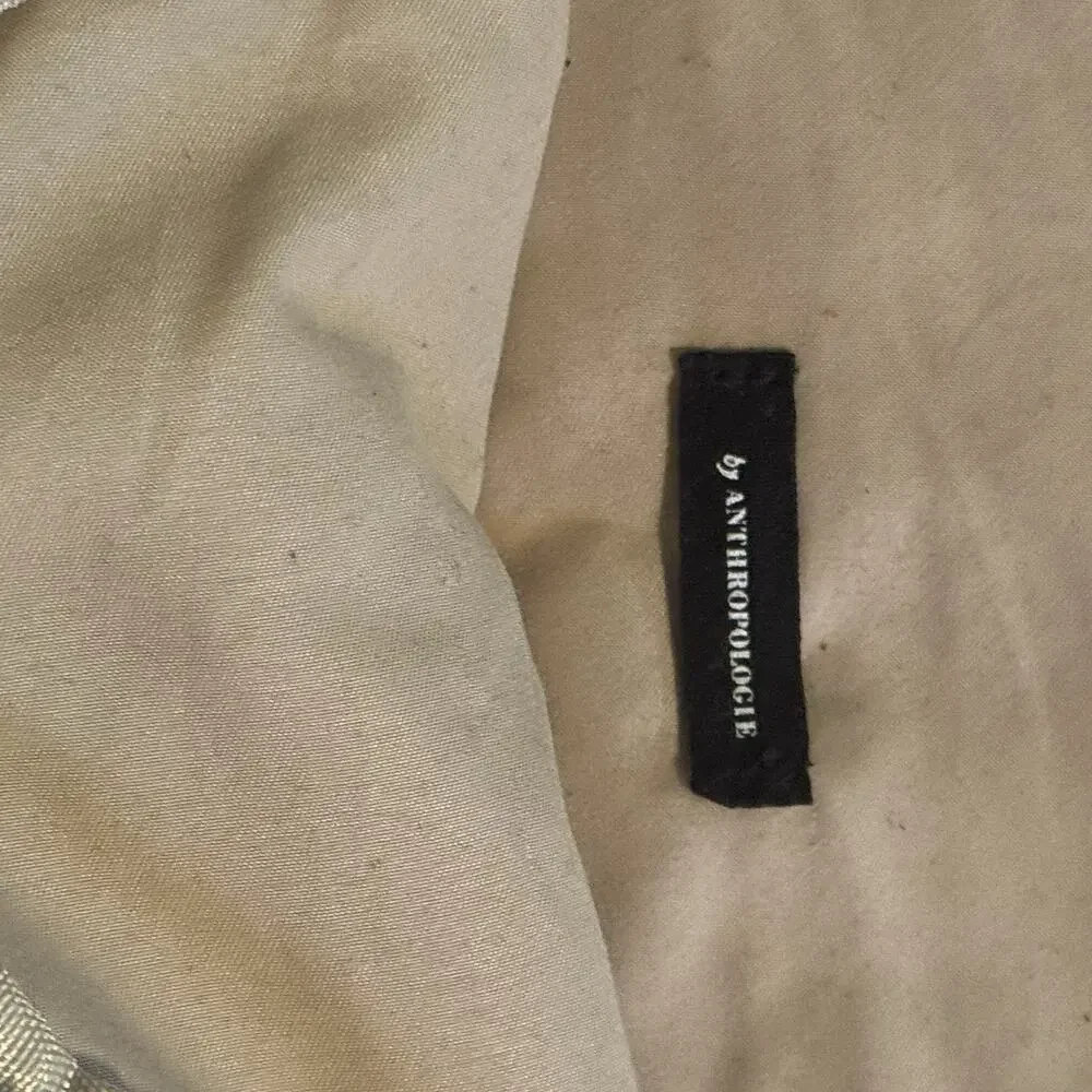 Anthropologie Nylon Crescent Crossbody Bag Beige Half Moon Sling with Mini Pouch - Picture 9 of 9
